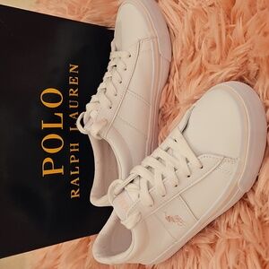 POLO Ralph Lauren Girls White Sneakers Size 2½